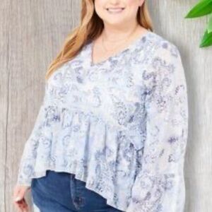 ARULA ALTARD STATE WOMENS PAISLEY BLUE BLOUSE “X” XL